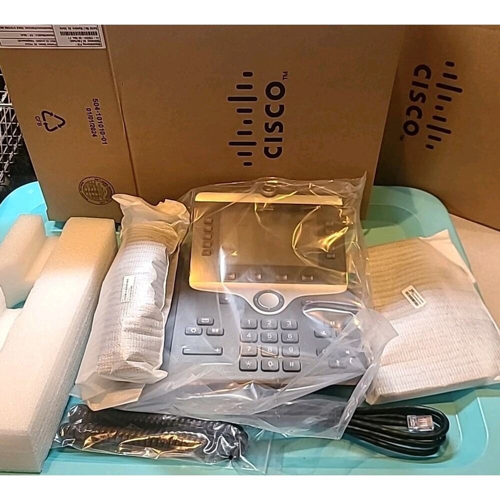 New in box Cisco CP-8945-K9(B) unified IP phone grey complete